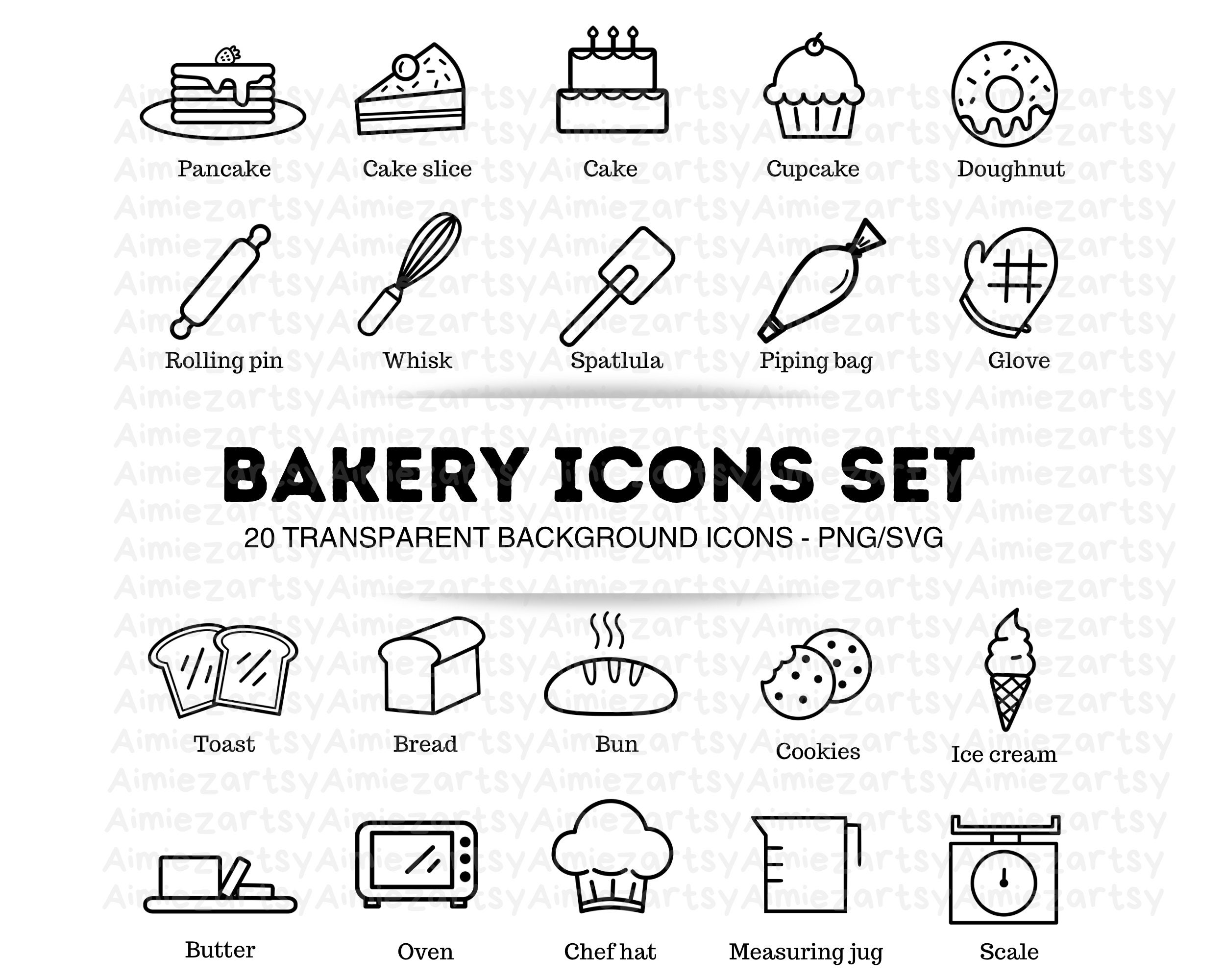 2500px x 2000px - Bakery Icon Set - Etsy