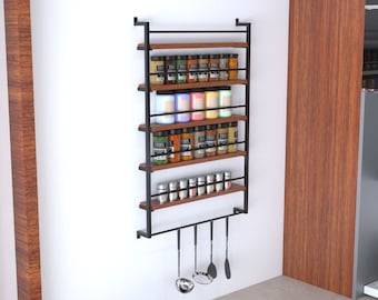 Spice Rack Shelf Metal Storage, Functional Kitchen Decor, Housewarming Gift