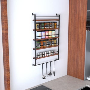 Spice Rack Shelf Metal Storage, Functional Kitchen Decor, Housewarming Gift