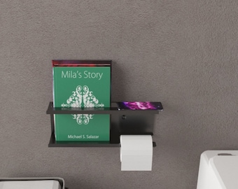 Toilet Paper Holder With Shelf, Magazine Holder, Minimalist Housewarming Gift