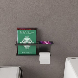 Toilet Paper Holder With Shelf, Magazine Holder, Minimalist Housewarming Gift