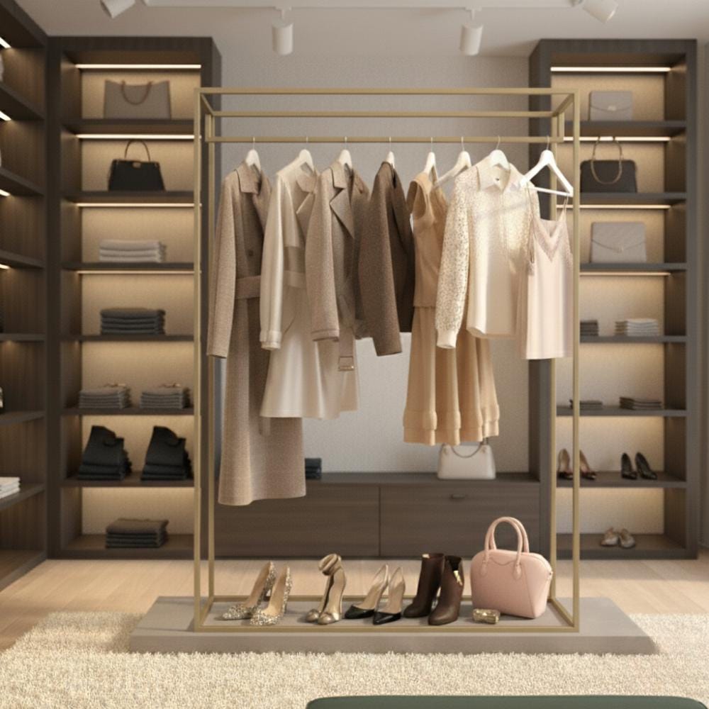 Minimalist Metal Clothing Rack | Heavy Duty Open Closet System for ...