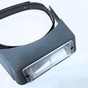 Newly Designed Jewelers Headband Magnifier Visor Glasses With 3 Acrylic Coated Lenses Made In USA.  Unique Form Fitting Headband For Comfort