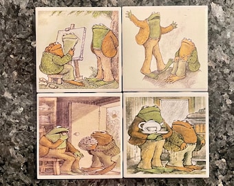 Frog & Toad (B) Ceramic Coasters- Set of 4 Variety