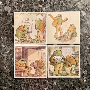 Frog & Toad (B) Ceramic Coasters- Set of 4 Variety