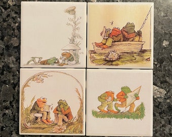 Frog & Toad Ceramic Coasters- Set of 4 Variety