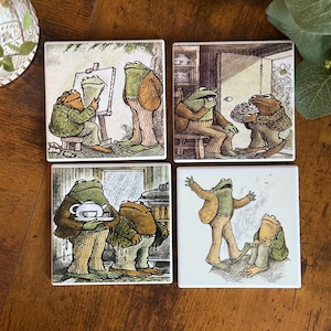 Frog & Toad (B) Ceramic Coasters- Set of 4 Variety