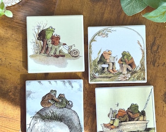 Frog & Toad (A)-Ceramic Coasters- Set of 4 Variety