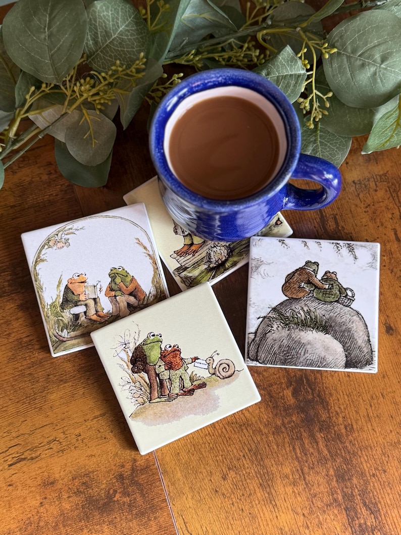 Frog & Toad (A)-Ceramic Coasters- Set of 4 Variety image 2