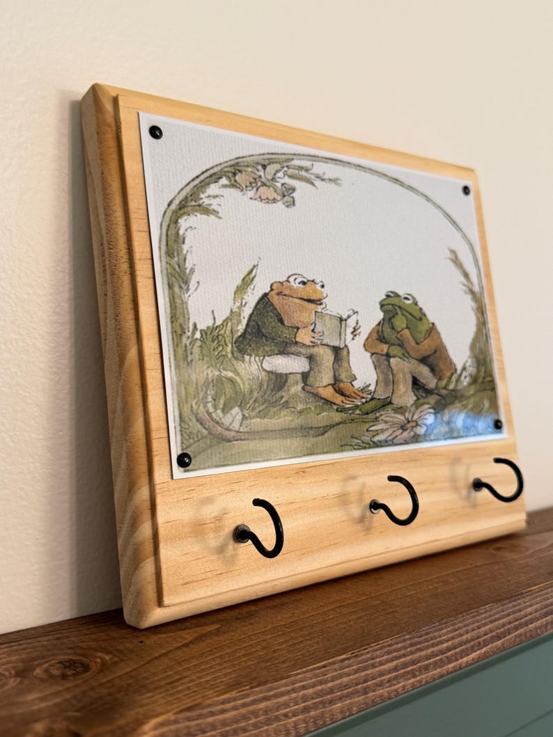 Frog & Toad Handcrafted Wooden Key Rack for Wall (3 Hook) image 3