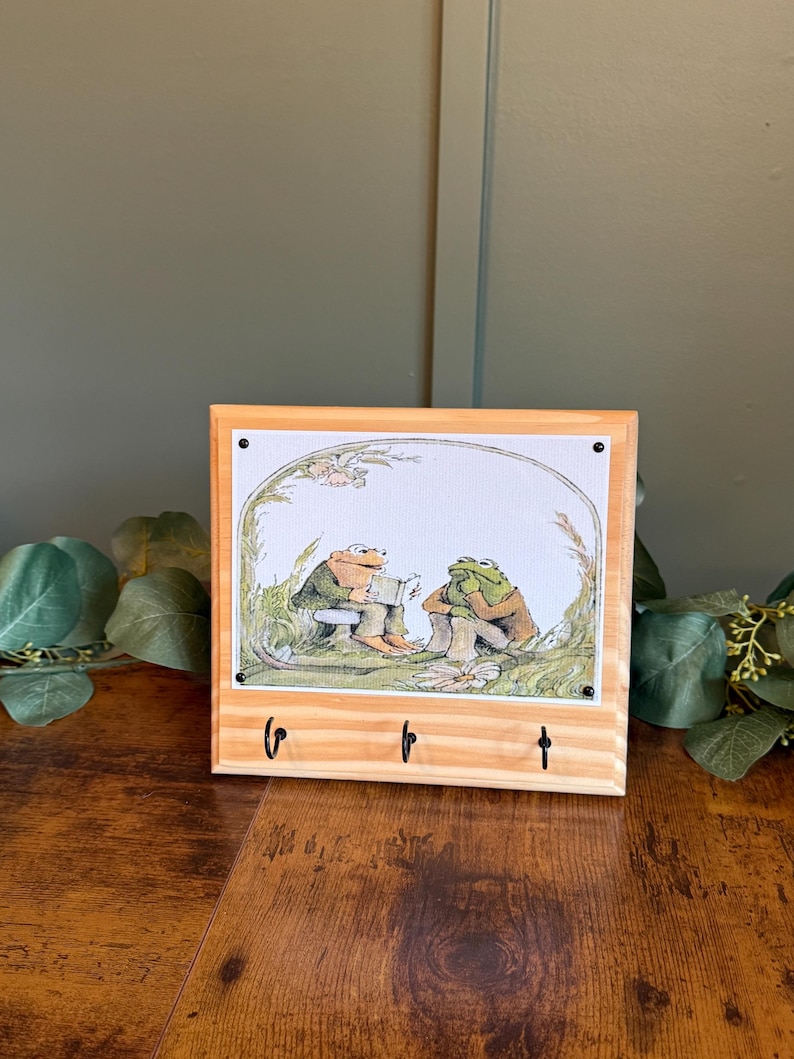 Frog & Toad Handcrafted Wooden Key Rack for Wall (3 Hook) image 2