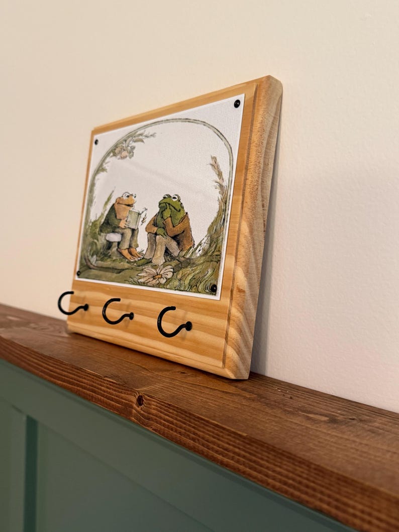 Frog & Toad Handcrafted Wooden Key Rack for Wall (3 Hook) image 4