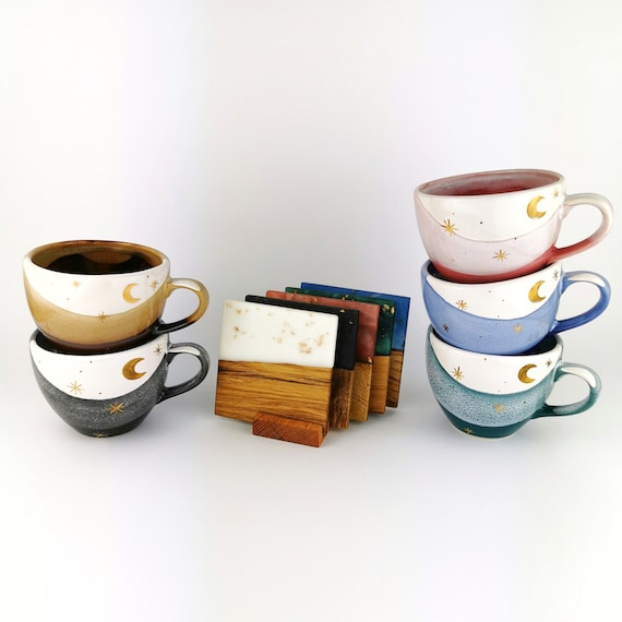 Set of Mugs & Matching Coasters