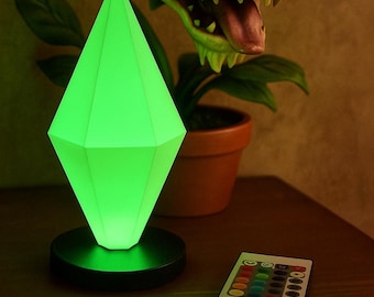 Lampada RGB ispirata al Plumbob di The Sims – Stampata in 3D