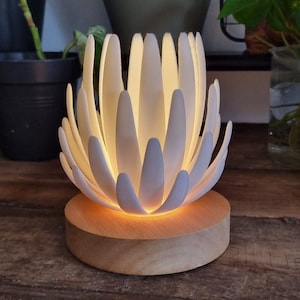Lotus flower decoration table lamp, bedside lamp, 3D printed lampshade light
