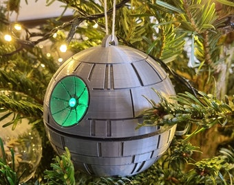 Star Wars Todesstern leuchtende Weihnachtskugel | Dekoration Weihnachtsbaumschmuck