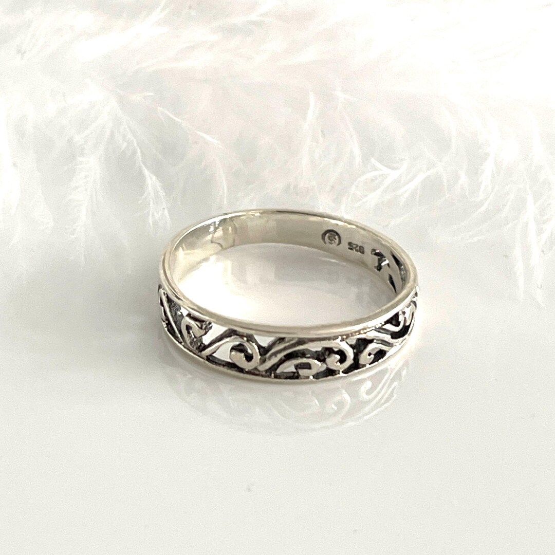 Bague Filigrane En Argent Massif 925 - Tailles 52 à 56, Style Fantaisie, Neuve Avec étiquettes