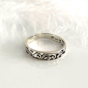filigree 925 SILVER RING stacking rings size 55 and 56 Fine ornament ring ladies ring