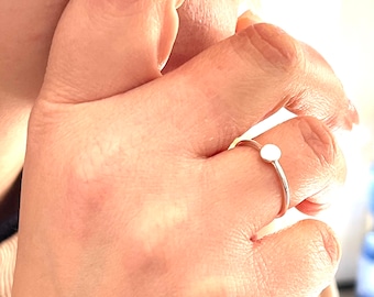 Minimalistischer Ring 925 Silber Ring Zierlicher Dünner Silberring Schmaler Ring Freundschaftsring Stapelring