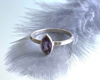 Amethist ring zilveren ring verlovingsring zilveren ring gefacetteerde edelstenen zilveren ring dames