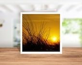 Sunset  on St Ives Bay Card, Sunset Birthday Card Cornwall, Cornish Sunset Christmas Card, Sunset Coaster, Cornish Sunset ceramic decoration