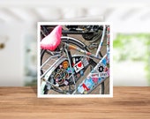 Cyclists Greeting Card, Cyclists Birthday Card, Cyclists Christmas Card, On Yer Bike! Card, Bicycles Amsterdam, Bicycle Fan Coaster