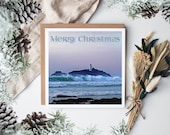 Godrevy Lighthouse Christmas Card, Godrevy Lighthouse Card, Godrevy Lighthouse Coaster, Godrevy Lighthouse Ceramic Christmas decoration