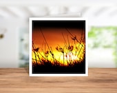 Sunset on Hayle Beach Greeting Card, Sunset Birthday Card, Sunset Coasters, Cornish Sunset Christmas Card, Cornwall is Calling Sunset Card