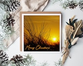 Sunset  St Ives Bay Christmas Card, Sunset  Card Cornwall, Cornish Sunset Christmas Card, Sunset Coaster, Cornish Sunset ceramic decoration