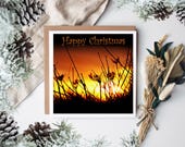 Sunset on Hayle Beach Christmas Card, Sunset Christmas Card, Sunset Coasters, Cornish Sunset Christmas Card, Cornwall is Calling Sunset Card