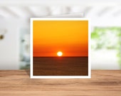 Sunset of Widemouth Bay Greeting Card, Sunset Birthday Card, Cornish Sunset Christmas Card Perfect Sunset Card, Cornish Sunset Birthday Card