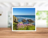 Treyarnon Bay Cornwall Card, Treyarnon Bay Birthday Card, Cornish Coast Christmas Card, Cornish Coast Path Christmas Card, Treyarnon Bay