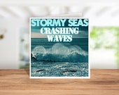 Hayle Beach Stormy Seas Card, Power of The Sea Card, Card for Lovers of Rough Seas, Cornwall Waves Card, Cornish Rough Sea Card