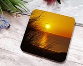 Cornish Sunset Coasters, Cornwall Sunset Coasters, Available Individually or As a Set of 4
