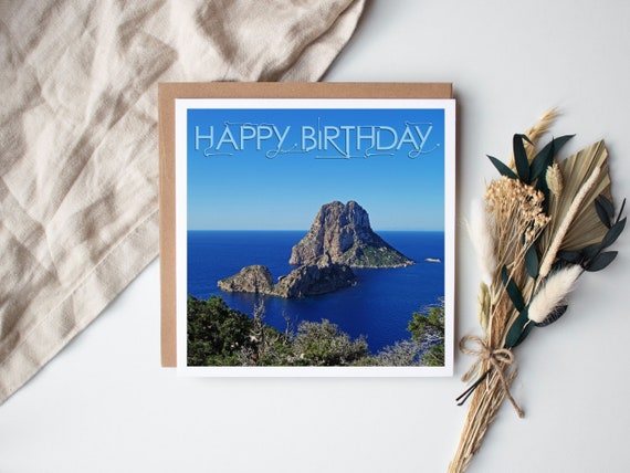 Ibiza Card of Es Vedra, Ibiza Birthday Card, Ibiza Icon, Summer