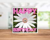 Gardening Fans Birthday Card, White Daisy Thank You Card, Thank You For Being My Friend Card, Best Gardener Ever Card, Alpine Daisy Card