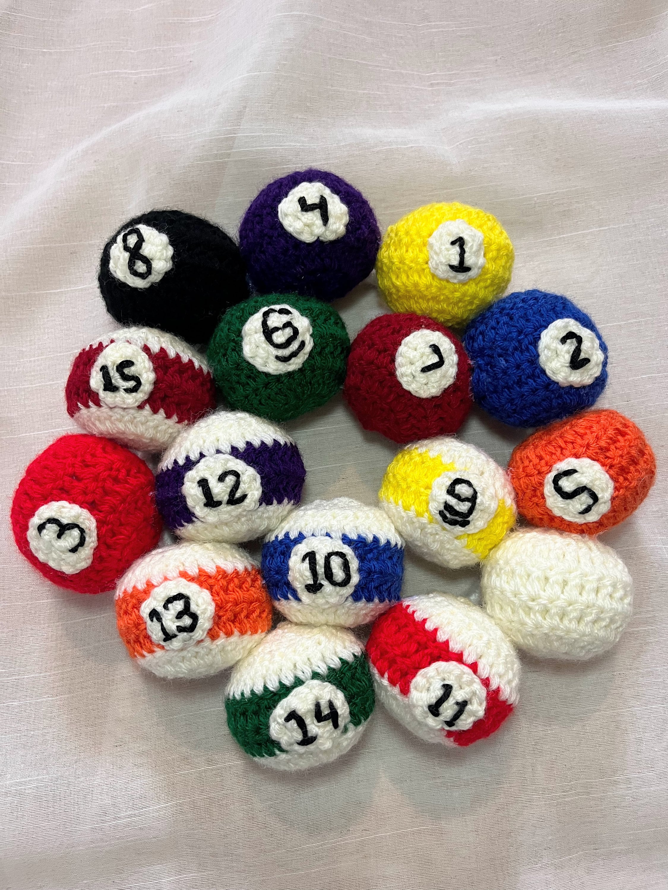 Crocheted Pool Ball Wreath: Handmade Billiard Room Decor - Etsy