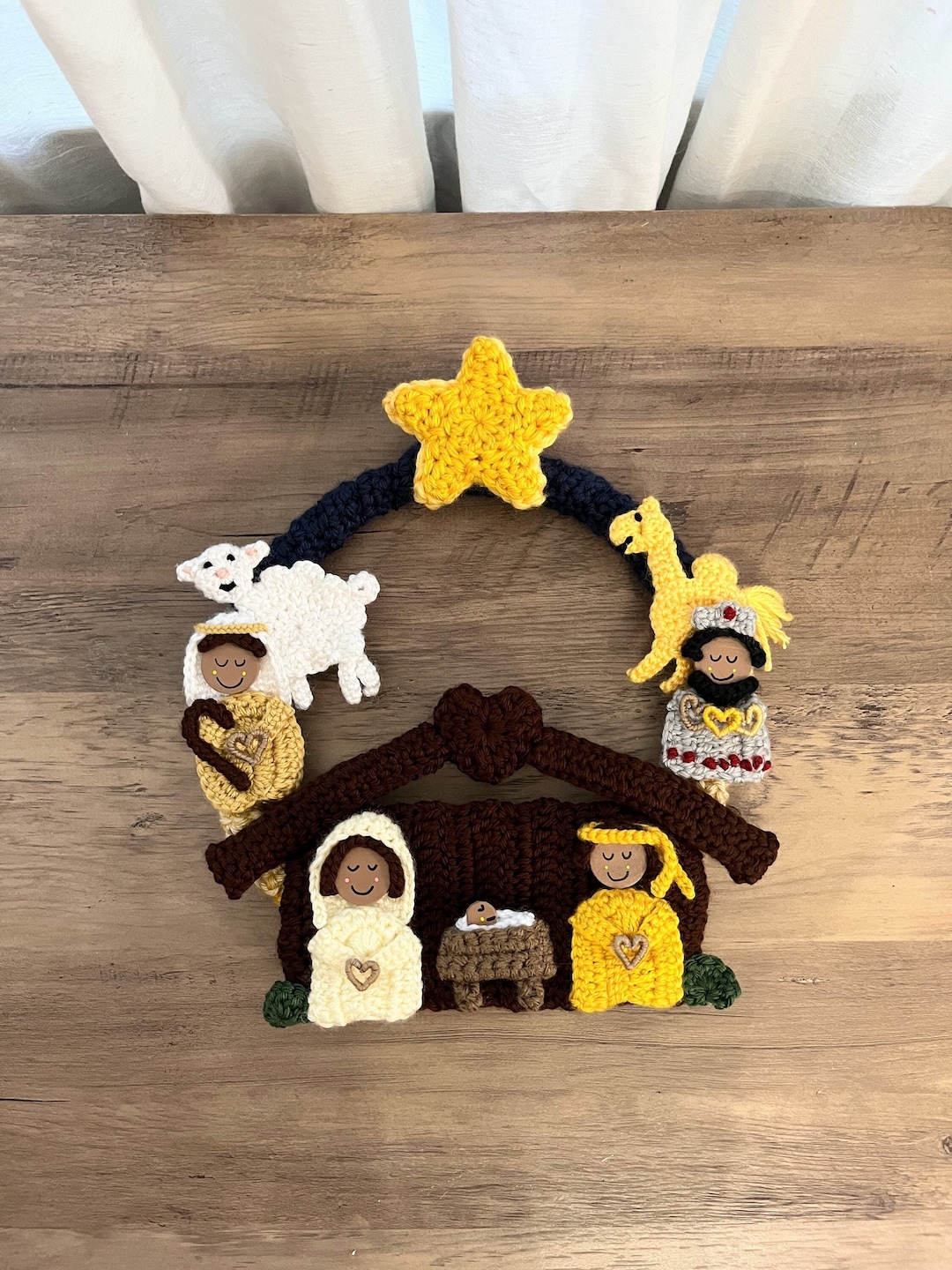 Nativity Scene Christmas Wreath Handmade Wall Hanging Etsy
