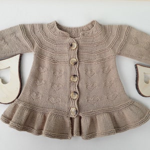 Knitting instructions for baby summer jacket, cotton jacket, girls' jacket size 80/86, 12-18 months, with flounce, German PDF file with measurement sketch and photos,
