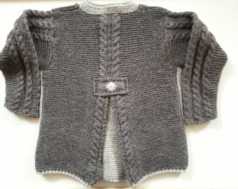 Knitting instructions children's traditional jacket, size. 110-116, approx. 4-5 years, virgin wool, refined details, detailed, step by step with photo