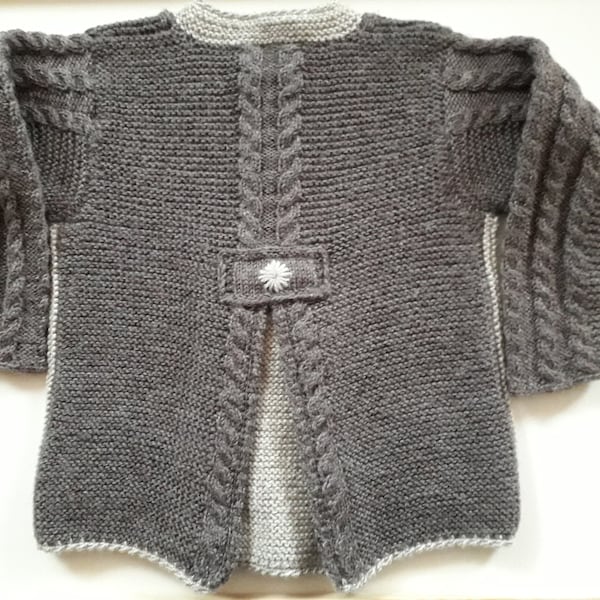 Knitting instructions children's traditional jacket, size. 110-116, approx. 4-5 years, virgin wool, refined details, detailed, step by step with photo