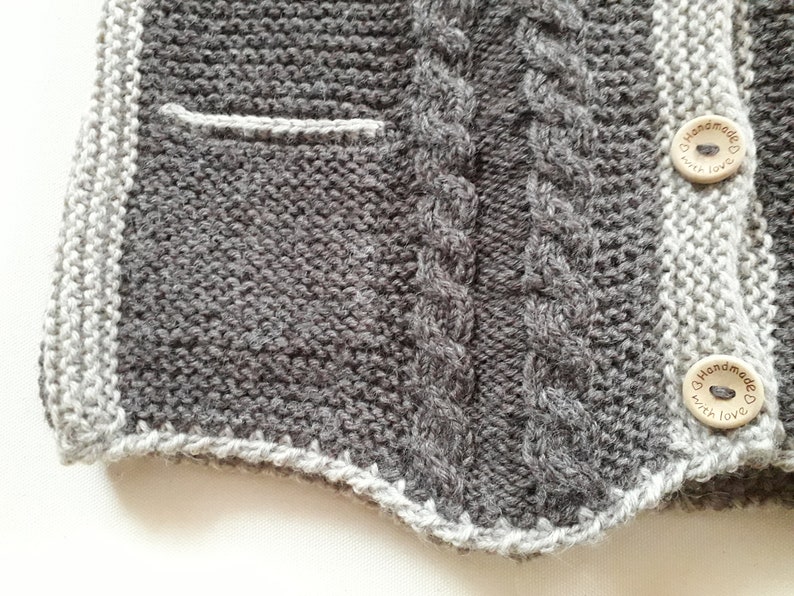 Knitting pattern for a children's traditional jacket, size 110-116 (approx. 4-5 years), pure wool, refined details, precise, step-by-step with photos image 8