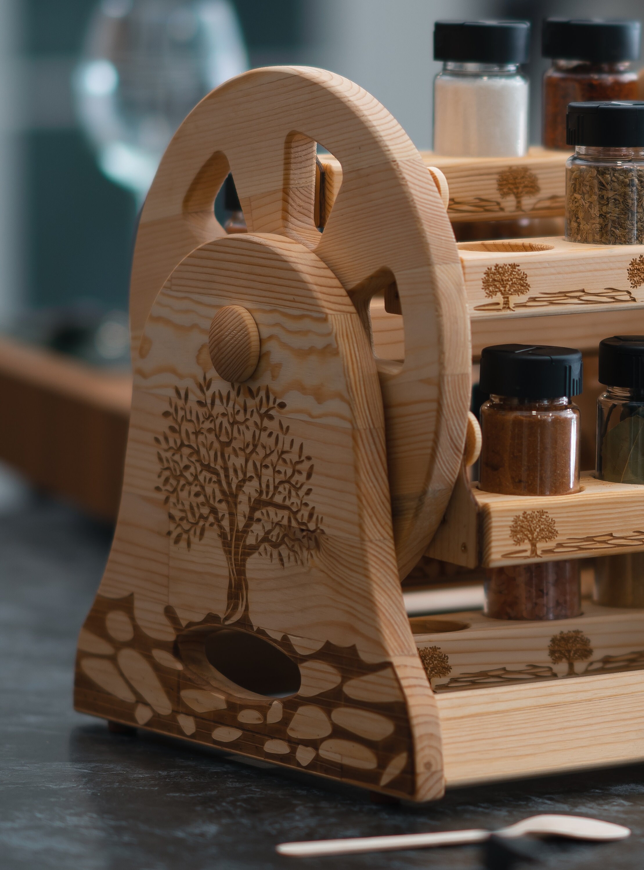 Storage Solution, Wood Spice Rack, Rooster Spice Rack, Grandchild Gift ...