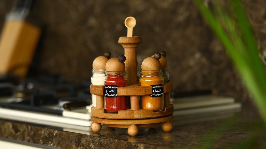 Wooden Spice Rack, Tabletop Spice Rack, Wall Spice Rack, the Whole ...