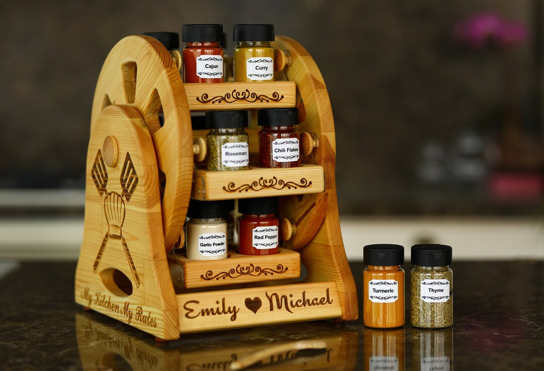 Personalized Spice Rack Shelf, Farmhouse Spice Rack, Book Spice Rack ...