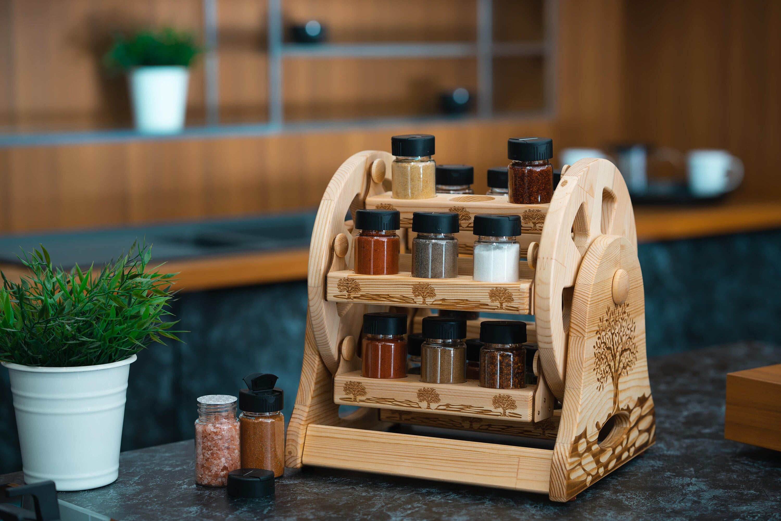 Storage Solution, Wood Spice Rack, Rooster Spice Rack, Grandchild Gift ...