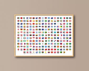 رايات العالم، رايات الدول، دول العالم، دولة، الرايات والأسماء، ملصق تعليمي، مخطط تعلم، ملصق فني للجدار, أفيش دول العالم, صورة رايات الدول