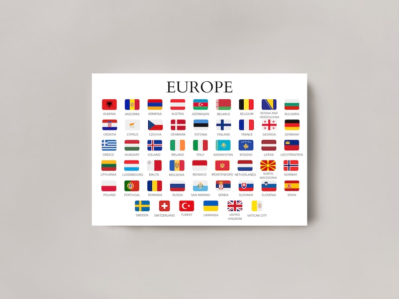 European Countries, Countries of Europe, Flags and Names, Learning ...