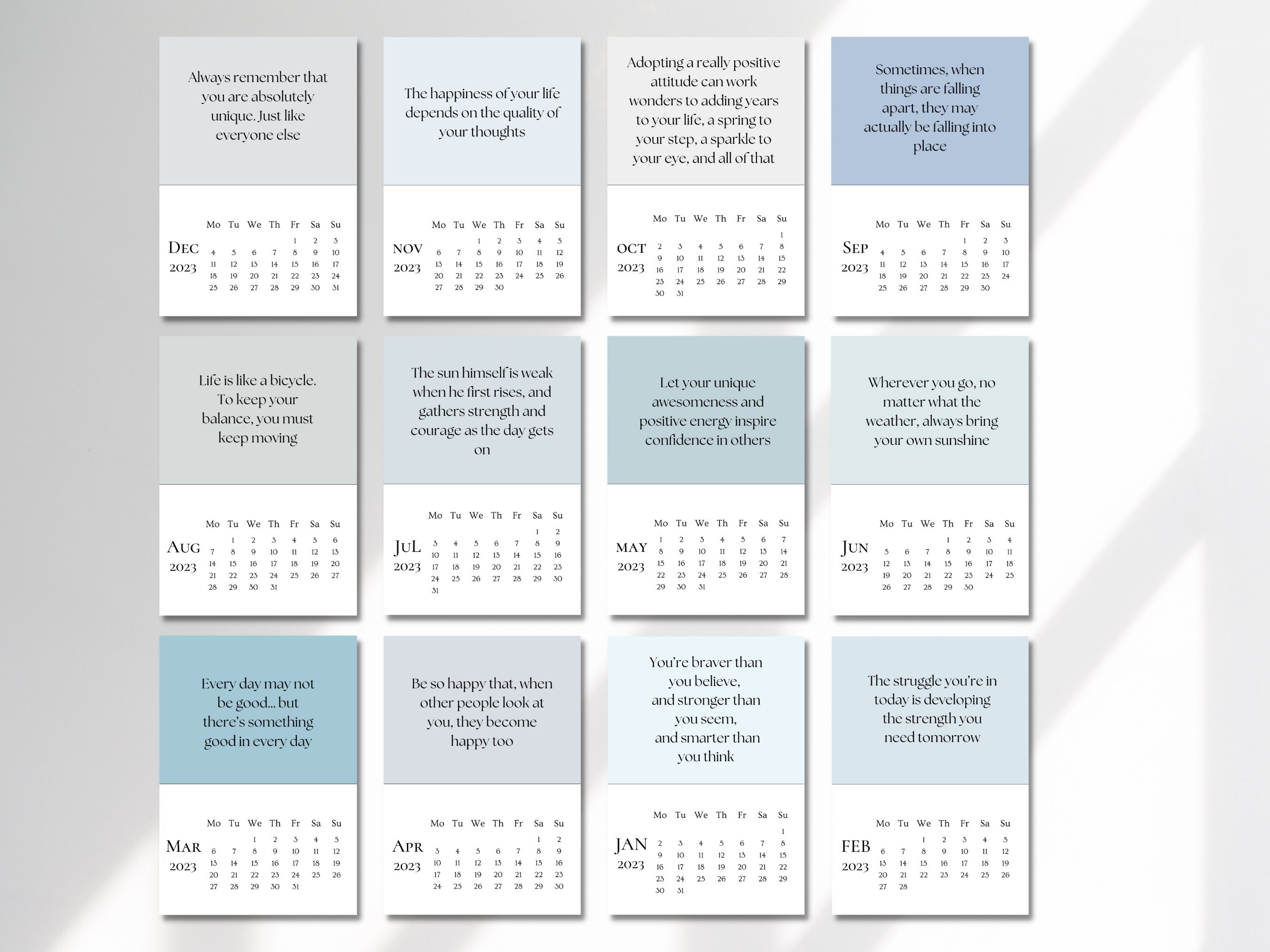 2023 Quotes Calendar 2023 Calendar With Affirmation Etsy Australia