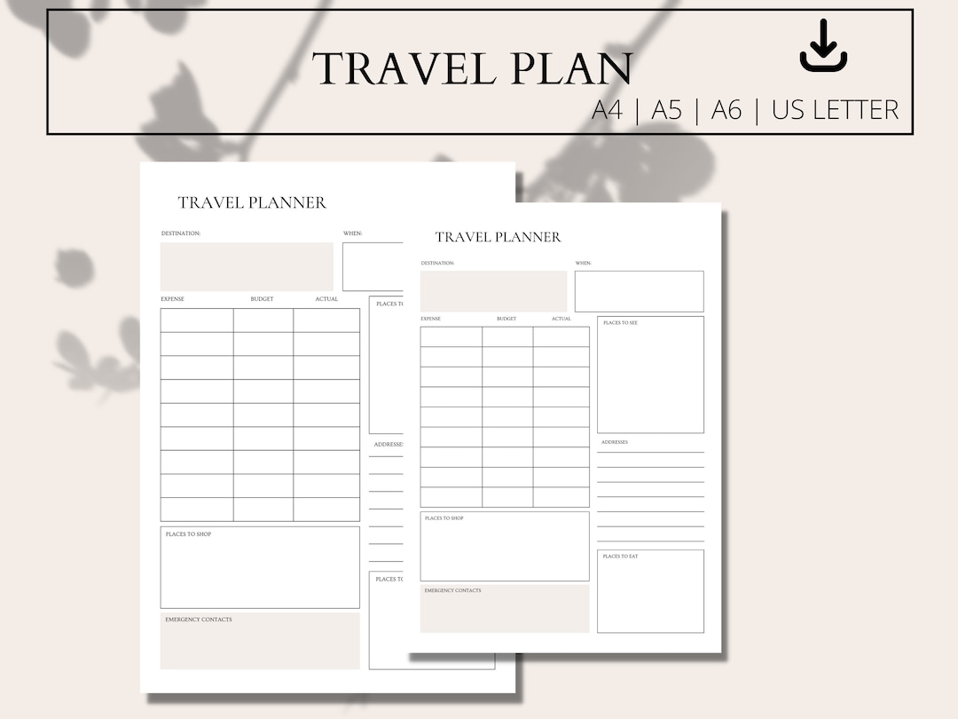 Travel Plan PDF, Itinerary Plan, Travel Planning, Travel Template